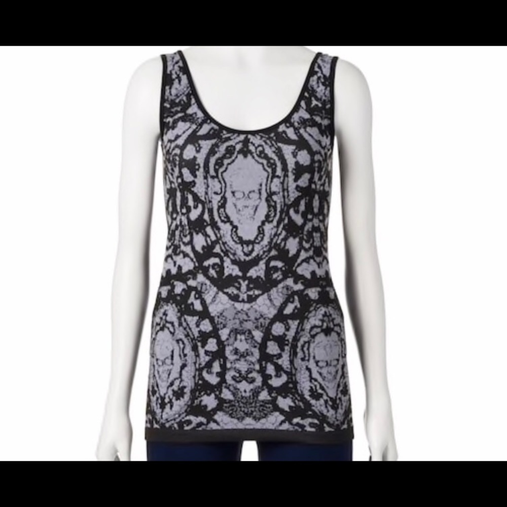 Rock & Republic Skull Jacquard Tank